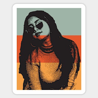 Girl Wearing Sun Glasses Sticker